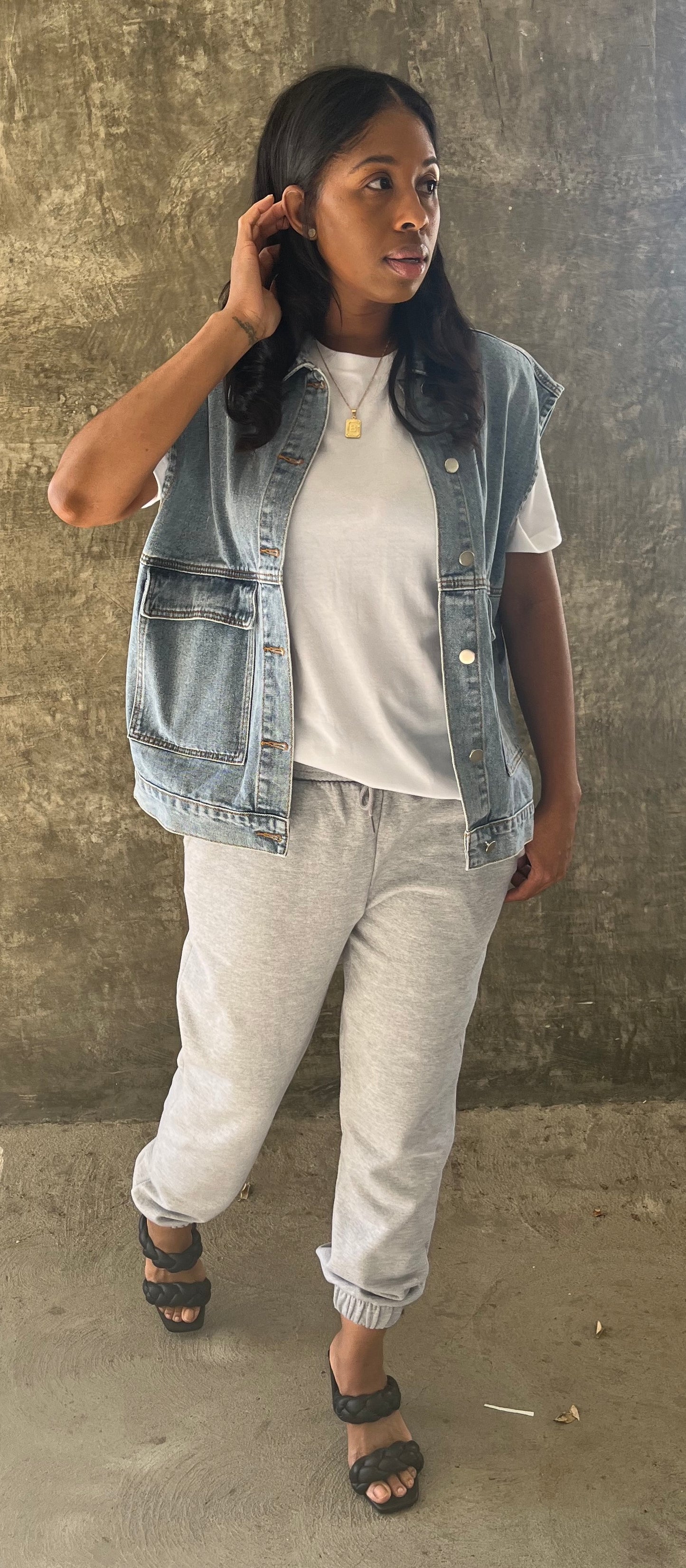 Oversized Denim Vest
